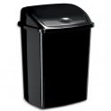 CEP Poubelle à couvercle basculant noire 50 litres, en polypropylène recyclable L40,5 x H68,5 x P31 cm