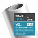 CLAIREFONTAINE Bobine papier blanc CIE164 Surfacé 90g pour traceur 0,610 mm x 45 m. Impression Jet d'encre