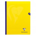 CLAIREFONTAINE Cahier MIMESYS brochure cousue 192 pages Seyès 24 x 32 cm. Couverture polypropylène jaune