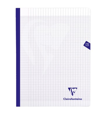 CLAIREFONTAINE Cahier MIMESYS brochure cousue 192 pages Seyès 24 x 32 cm. Couverture polypropylène incolore