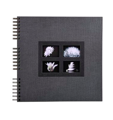 EXACOMPTA Album photos à spirales PASSION. Capacité 360 photos, pages noires. 32 x 32 cm, coloris noir