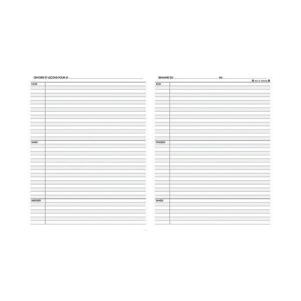 LE DAUPHIN Agenda scolaire de l'élève 17 x 22 cm. 39 semaines (2 pages par semaine) avec page emploi
