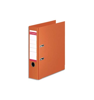 PERGAMY Classeur à levier en polypropylène intérieur/extérieur. Dos 8 cm. Format A4. Coloris orange