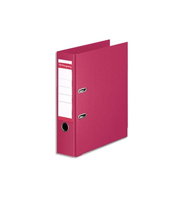 PERGAMY Classeur à levier en polypropylène intérieur/extérieur. Dos 8 cm. Format A4. Coloris rose