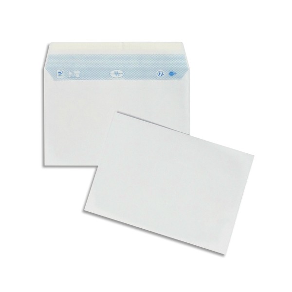 OXFORD Boîte de 200 enveloppes blanches auto-adhésives 90g format 162X229mm C5
