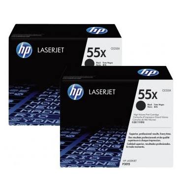 HP Twin pack cartouches toner laser noir 55X - CE255XD
