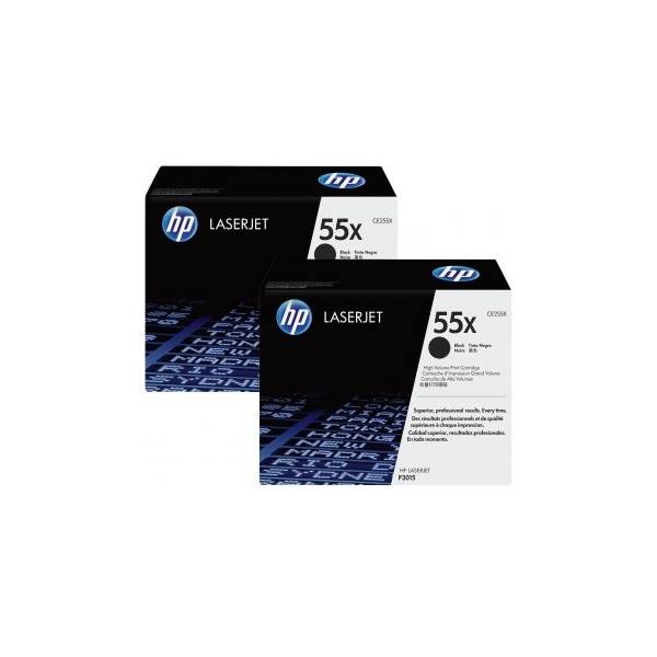 HP Twin pack cartouches toner laser noir 55X - CE255XD