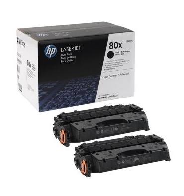 HP Twin pack cartouches toner laser noir 80X - CF280XD