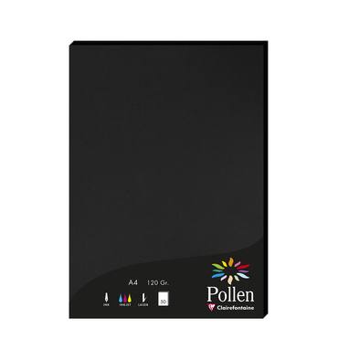 POLLEN BY CLAIREFONTAINE Etui de 50 feuilles 120 g POLLEN 21 x 29,7 cm. Coloris noir