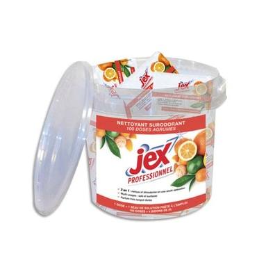 JEX Professionnel Boîte de 100 doses de nettoyant sur-odorant, parfum Agrumes