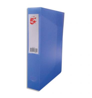 5 ETOILES Boîte de classement dos de 6 cm, en polypropylène 7/10e, coloris bleu translucide
