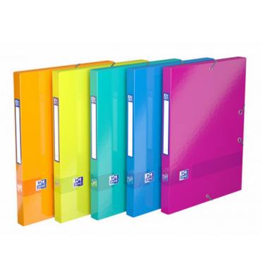 OXFORD Boîtes de classement Color Life en carte pelliculée. Dos 25 mm, format A4. Coloris assortis