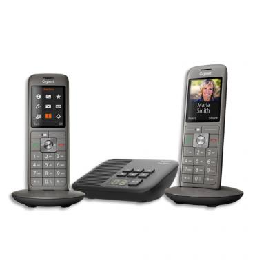 GIGASET Téléphone Duo sans fil CL660A avec répondeur, coloris gris anthracite