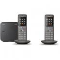 GIGASET Téléphone Duo sans fil CL660 sans répondeur, coloris gris anthracite