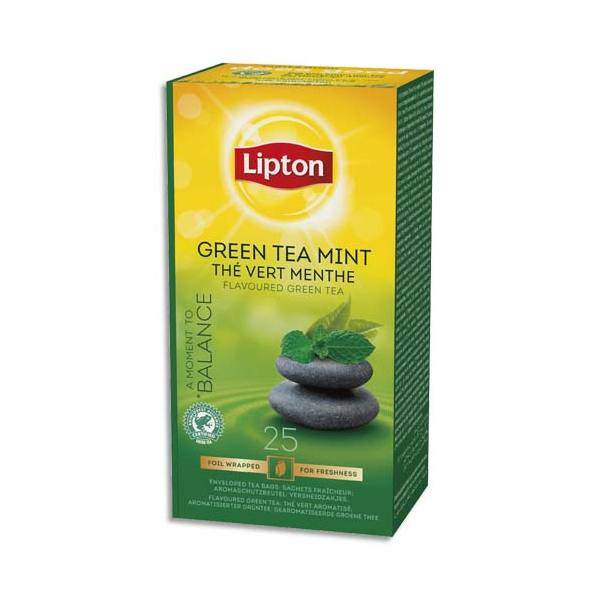 LIPTON Boîte de 25 sachets de thé vert menthe