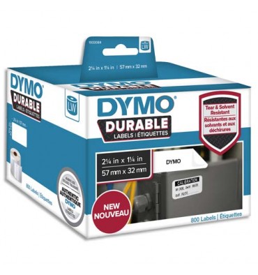 DYMO Rouleau de 800 étiquettes LabelWriter Durable Noir / Blanc 57 x 32 mm - 1933084