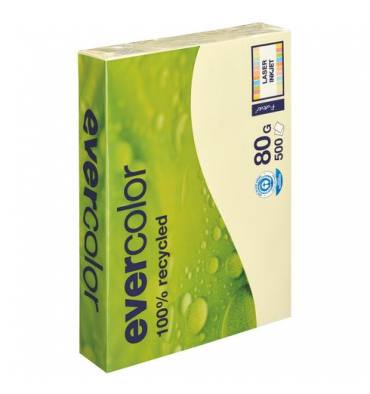 CLAIREFONTAINE Ramette de 500 feuilles papier couleur recyclé EVERCOLOR 80g A4 jaune canari