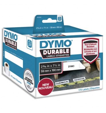 DYMO Rouleau de 170 étiquettes LabelWriter Durable Noir / Blanc 59 x 190 mm - 1933087