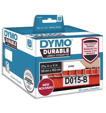 DYMO Rouleau de 300 étiquettes LabelWriter Durable Noir / Blanc  59 x 102 mm - 1933088