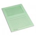 PERGAMY Paquet 100 pochettes-coin en carte 120g avec fenêtre. 22 x 31 cm. Coloris vert clair