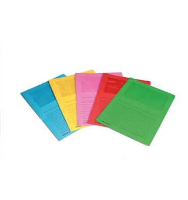 PERGAMY Paquet 100 pochettes-coin en carte 120g avec fenêtre. 22 x 31 cm. Coloris assortis vif