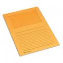 PERGAMY Paquet 100 pochettes-coin en carte 120g avec fenêtre. 22 x 31 cm. Coloris orange