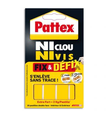 PATTEX Pochette de 10 pastilles adhésives Fix & Defix