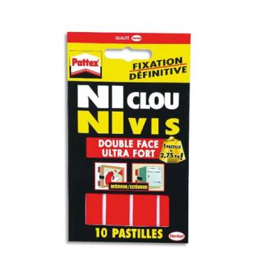 PATTEX Pochette de 10 pastilles adhésives Ni Clou, Ni Vis