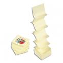 PERGAMY Bloc de 100 feuilles repostionnables accordéon, 7,6 x 7,6 cm. Coloris jaune