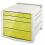 ESSELTE Bloc de classement 4 tiroirs COLOUR'ICE jaune. 24,5 x 36,5 x 28,5 cm