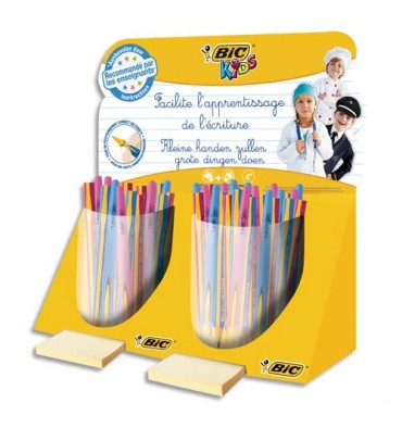 BIC Présentoir de 80 stylos et crayons BEGINNERS : stylo bille TWIST, crayon graphite