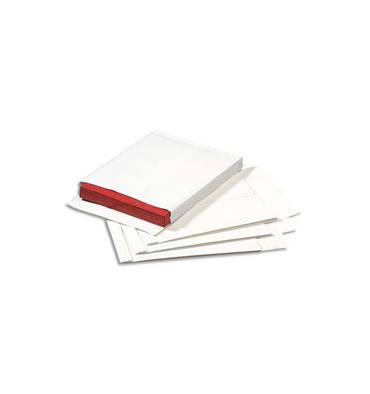 GPV Boîte de 250 pochettes anti-éclatement kraft armé blanches  auto-adhésives avec 3 soufflets format 24 - 260 x 330 mm 