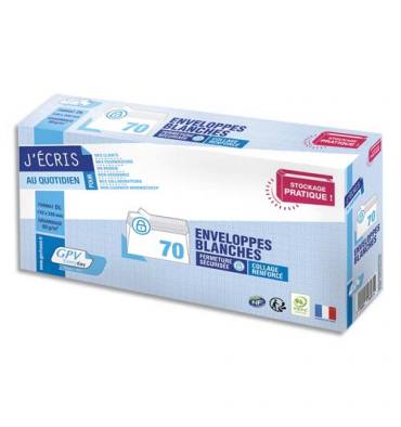 GPV Paquet de 70 enveloppes blanches auto-adhésives 80g format 110 x 220 mm 