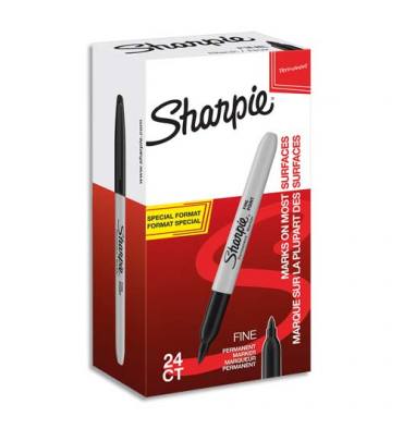 SHARPIE Value pack de 22 + 2 marqueurs permanent pointe ogive fine Noir S2077128