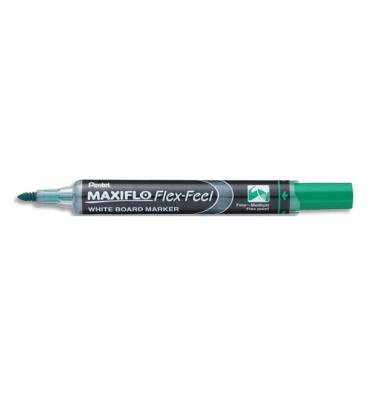  PENTEL Marqueur tableaux blanc effaçable à sec MAXIFLO Flex-Feel Pointe ogive moyenne. Vert