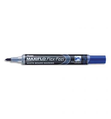  PENTEL Marqueur tableaux blanc effaçable à sec MAXIFLO Flex-Feel Pointe ogive moyenne. Bleu