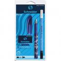 SCHNEIDER Set stylo plume Easy bleu + 5 cartouches standards + 1 effaceur, encre bleue