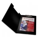 PERGAMY Porte Bloc avec rabat en PVC pour documents format A4+, Noir - L23,3 x H34 cm