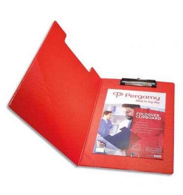 PERGAMY Porte Bloc avec rabat en PVC pour documents format A4+, rouge - L23,3 x H34 cm