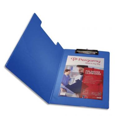 PERGAMY Porte Bloc avec rabat en PVC pour documents format A4+, bleu - L23,3 x H34 cm