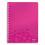 LEITZ Cahier WOW spirales 160 pages détachables 80g A4 5x5. Couverture en polypropylène rose