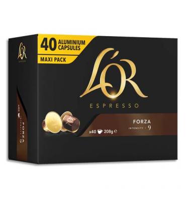 L'OR Boîte de 40 dosettes de 208 g de café moulu Espresso Forza n°9