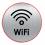 VISO Plaque de signalisation " Signal Wifi " en aluminium, bande autocollante au dos, Diamètre 8 cm