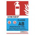 LIFEBOX Panneau de signalisation classe feu AB présence d'extincteur à eau pulvérisée