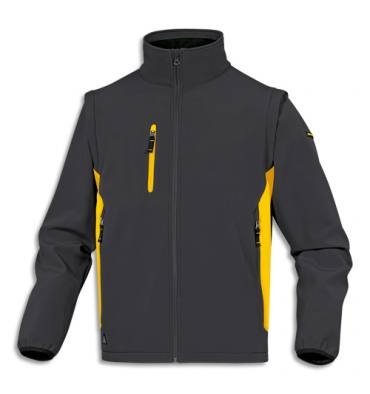 DELTA PLUS Veste Mysen2 D-Mach Gris jaune polyester et élasthane, 5 poches, manches amovibles Taille S
