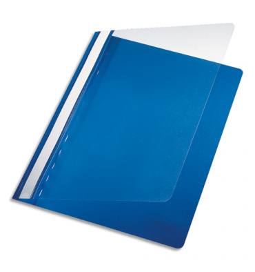 PERGAMY Chemise de présentation à lamelle en polypropylène 17/100ème format A4. Coloris Bleu foncé