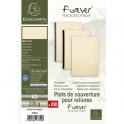 EXACOMPTA Paquet 100 plat de couverture A3 FOREVER, grain cuir 270g, coloris ivoire
