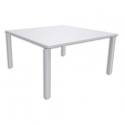 SIMMOB Table de réunion Steely pied Exprim Blanc perle alu en bois et métal