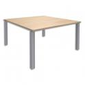 SIMMOB Table de réunion Steely pied Exprim Chêne clair alu en bois et métal
