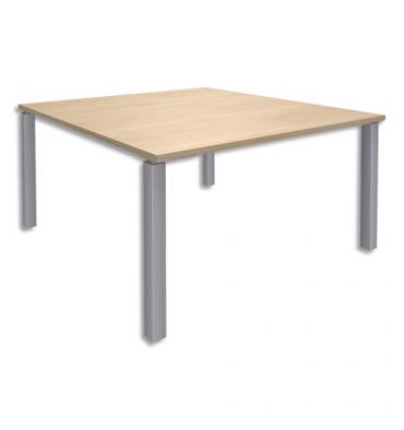 SIMMOB Table de réunion Steely pied Exprim Chêne clair alu en bois et métal